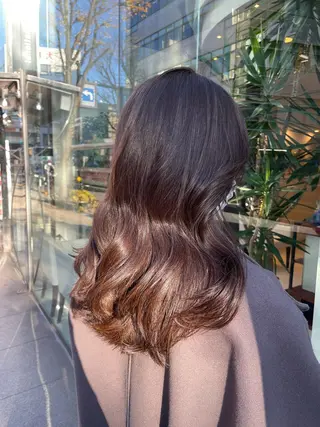 セミロング カラー BiBi 武田 あやのヘアスタイル