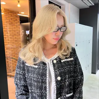 セミロング カラー 🎀ダブルカラー/ ピンク×ガーリー🎀のヘアスタイル