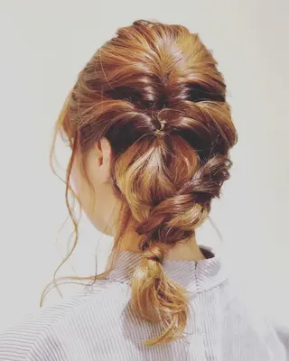 セミロング カラー パーマ ヘアアレンジ 野々村 裕菜のヘアスタイル