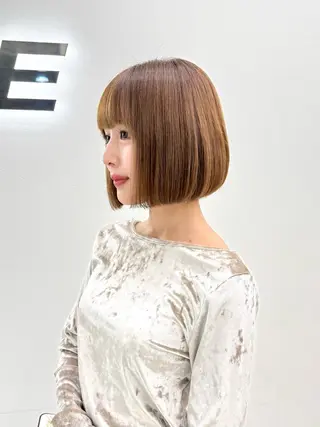 ショート カラー ヘアアレンジ 縮毛矯正🤍 盛れるボブ/ひかりのヘアスタイル