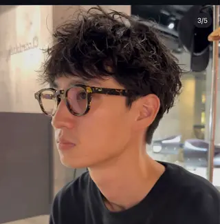 パーマ メンズ 羽深 悠大のヘアスタイル