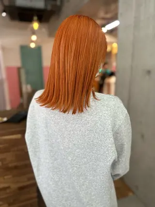 ミディアム カラー ヘアアレンジ 透明感/ブリーチ/ 髪質改善💛miuのヘアスタイル