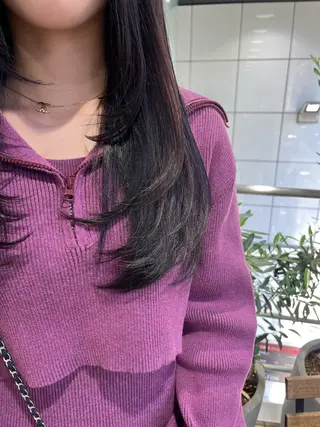 ロング カラー カットパーマ 🌀あさみのヘアスタイル