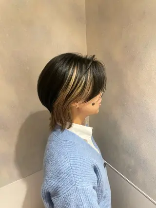 ミディアム カラー メンズ 野町好花 レイヤー/髪質改善のヘアスタイル