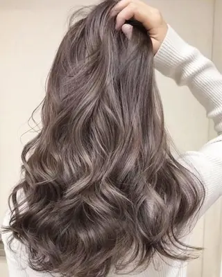 セミロング カラー ヘアアレンジ 韓国風×透明感カラー 髪質改善オタベシンヤのヘアスタイル