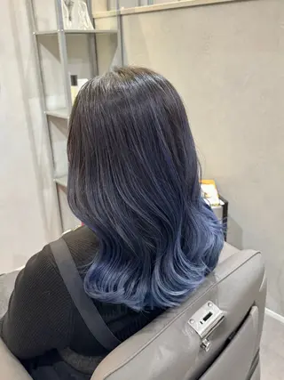 セミロング カラー Salon de Qualia(サロンドクオリア)所属・ハイトーン/外国人風 カラー/メンズパーマのヘアスタイル