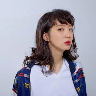 ミディアム カラー パーマ 【白髪ぼかし 専門GBG】自由が丘のヘアスタイル