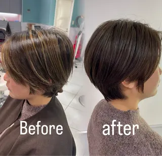 ショート カラー 🌿earth亀有店 【緑髪のノブ】🌿のヘアスタイル