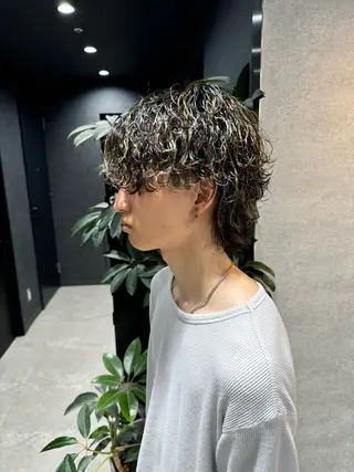 ショート パーマ メンズ スパイキー/フェザー /波巻き/かいとのヘアスタイル