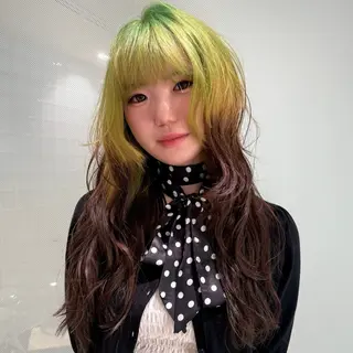 ロング anna 韓国レイヤ ー/ ハッシュカットのヘアスタイル