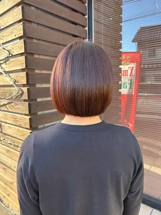 ミディアム 縮毛矯正/柔らかツヤ 質感◎蟹江/吉川清保のヘアスタイル