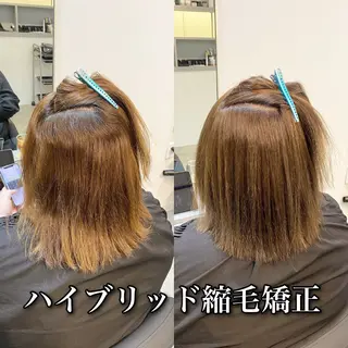 ミディアム カラー パーマ ブリーチ縮毛矯正/ デサキ ショウヘイのヘアスタイル