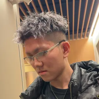 カラー パーマ メンズ 💋ホワイトメッシュ /パーマ/メンズ💋のヘアスタイル