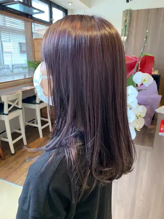 セミロング カラー 似合わせカラー/艶 髪質改善/ヨシザキのヘアスタイル