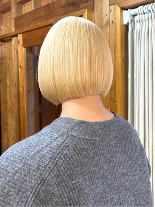カラー まろみ暖色×ボブ ×chia🕯のヘアスタイル