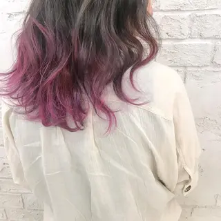 ロング カラー オリーブ/アッシュ やわらか透明感カラーのヘアスタイル
