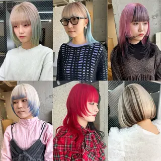 ミディアム カラー ヘアアレンジ lani ブリーチ /ダブルカラーのヘアスタイル