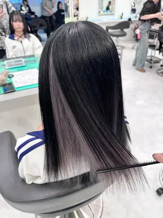 ロング カラー ヘアアレンジ 🫧モテる💗ダメー ジレスハイトーン🫧のヘアスタイル