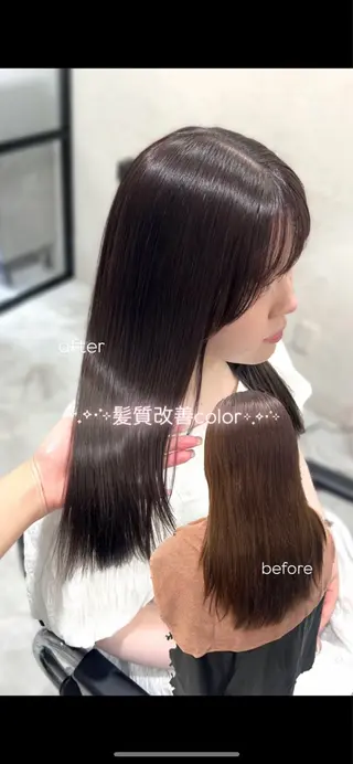 セミロング カラー 前川 朋香のヘアスタイル