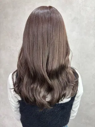 セミロング カラー Rin♡透明感ピンク 🎀白肌ラベンダーのヘアスタイル
