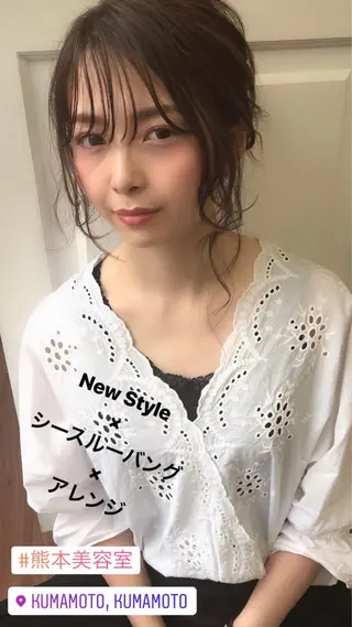 セミロング ヘアアレンジ 成松 勇治のヘアスタイル