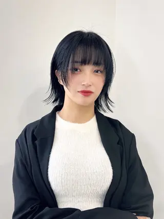 ミディアム カラー 渋谷レイヤーカット❌ 縮毛矯正専門/武田涼のヘアスタイル