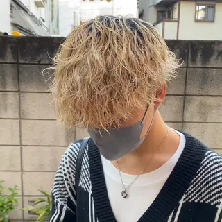 ミディアム カラー パーマ ヘアアレンジ メンズ キッズ ネイル マツエク・マツパ アイブロウ ✂️メンズカット ひろき✂️のヘアスタイル