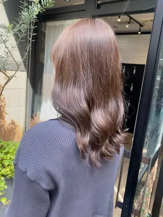 セミロング カラー ヘアアレンジ あおい 🍒暖色カラーのヘアスタイル
