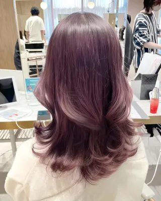 セミロング カラー ヘアアレンジ 🤎小顔レイヤー /ベージュ🤎友香のヘアスタイル