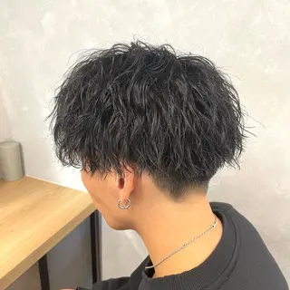 パーマ メンズ メンズ特化/パーマ/ ブリーチ/福島 千颯のヘアスタイル