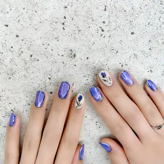 ミディアム カラー パーマ ヘアアレンジ メンズ キッズ ネイル マツエク・マツパ Salon Ｋのネイルデザイン