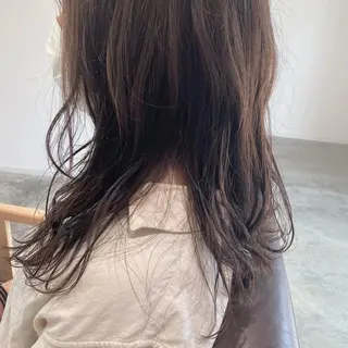 ロング 酸性ストレート/ブリ ーチなしWカラー河本のヘアスタイル