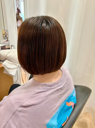 ショート パーマ 秋山知穂🧸縮毛矯正 ショート新越谷南越谷のヘアスタイル
