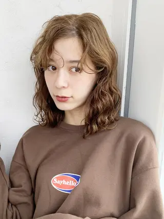 ミディアム カラー パーマ ヘアアレンジ ITbyALBUM 中野店のヘアスタイル