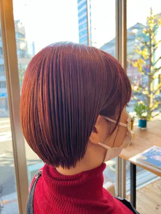 ショート カラー 両国駅徒歩1分⭐️ アイロン仕上げのヘアスタイル