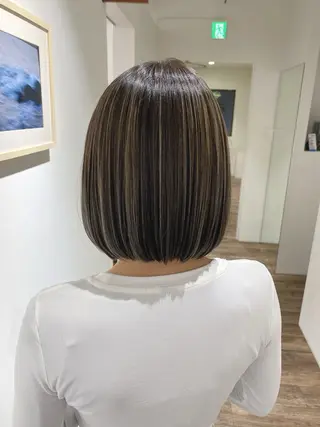 ミディアム カラー ハイライト⭐️上野 高広のヘアスタイル