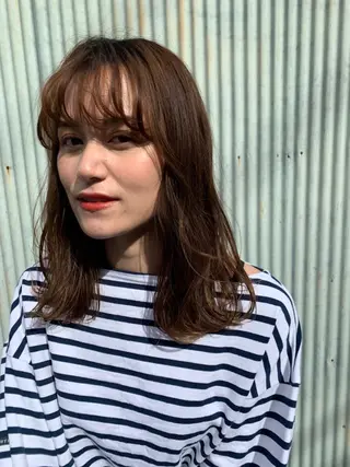ミディアム パーマ カラー CEINE PATHのヘアスタイル