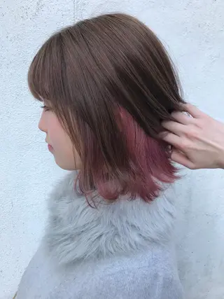 ミディアム カラー ヘアアレンジ 佐藤 魁人のヘアスタイル