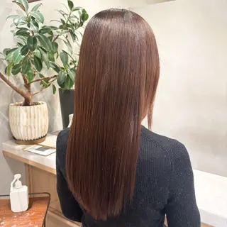 ロング カラー 暗髪透明感カラー うる艶カラー／綾部のヘアスタイル
