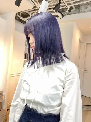 ミディアム カラー ハイトーン×レイヤー ／遠藤将太のヘアスタイル