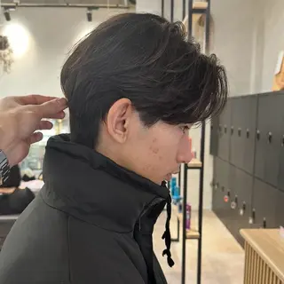 ショート メンズ縮毛矯正 ニュアンスパーマのヘアスタイル