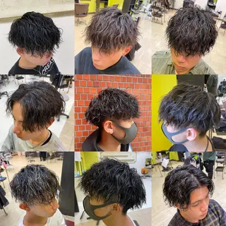 パーマ メンズ 三ノ宮フェザーパーマ 10月再開予定のヘアスタイル