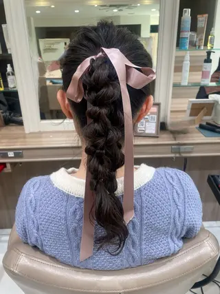 ロング ヘアアレンジ 韓国ヘアメイク🎀/ 縮毛矯正✨山本媛香のヘアスタイル