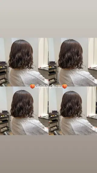 ミディアム 🌿朝5分でお洒落 パーマスタイル🌿のヘアスタイル