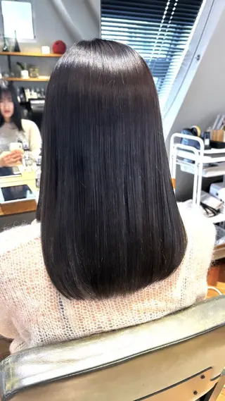 セミロング カラー misa🫧ナチュラ ル縮毛矯正/髪質改善のヘアスタイル