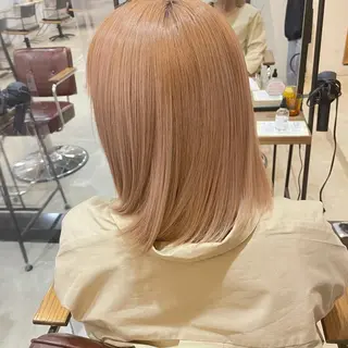 ミディアム 梅田/赤み消しカラー /顔まわりcut🤍のヘアスタイル