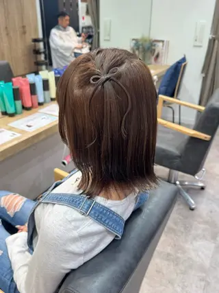 ミディアム カラー ヘアアレンジ 縮毛矯正/エクステ /艶カラー/ヘアメのヘアスタイル
