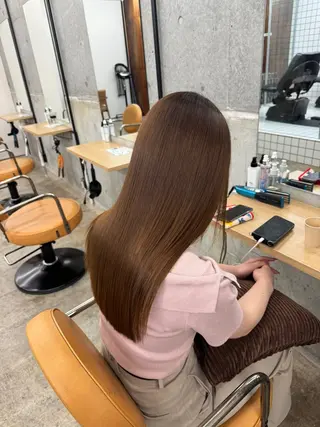ロング 縮毛矯正×髪質改善× 艶髪カラー 吉原和磨のヘアスタイル