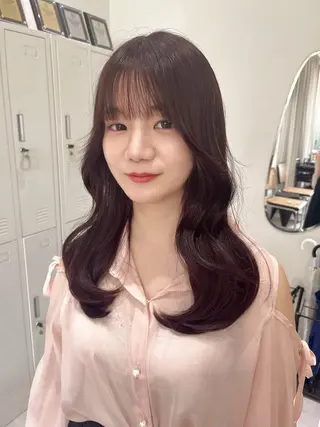 ロング カラー 韓国レイヤー／顔周り ／ブリーチことこのヘアスタイル