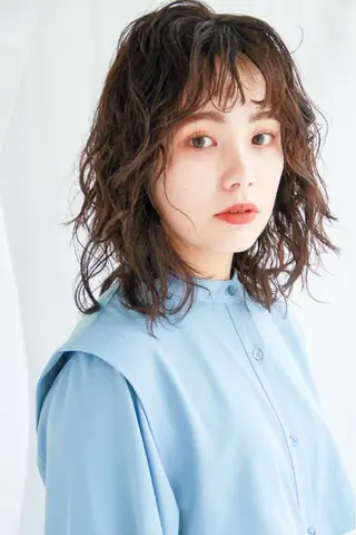 ミディアム パーマ 🩵FERIA 桃山台　足立あゆみのヘアスタイル